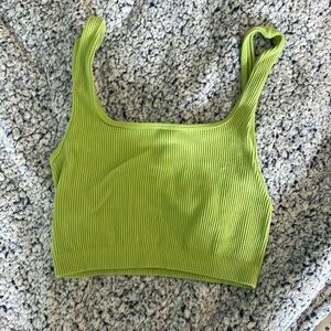 Zara Square Neck Green Tank Top